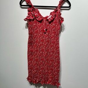 Floral print shirred dress